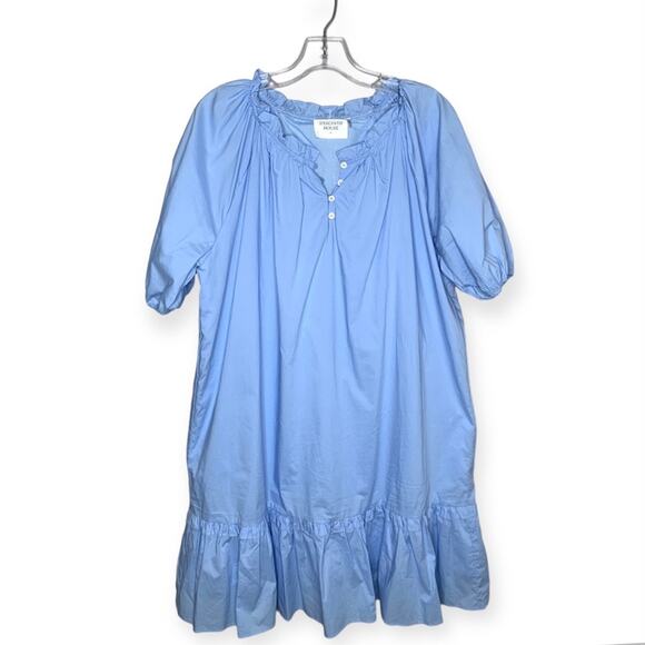 Tuckernuck Hyacinth House Light Blue Mini Gwyn Dress puffy sleeves size large - Picture 7 of 14